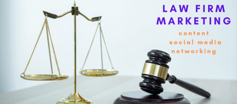 legal scales of justice and gavel and words law firm marketing